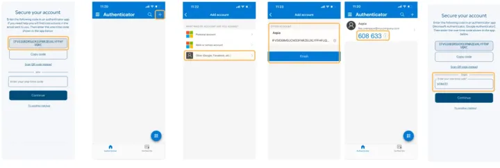 Forklaring av oppsett av mybusiness