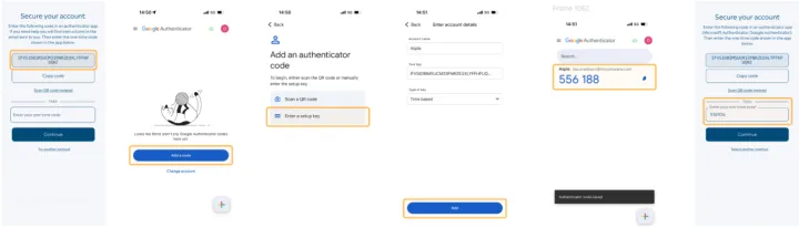 Forklaring av oppsett av mybusiness