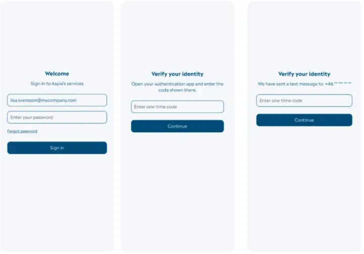 Forklaring av oppsett av mybusiness